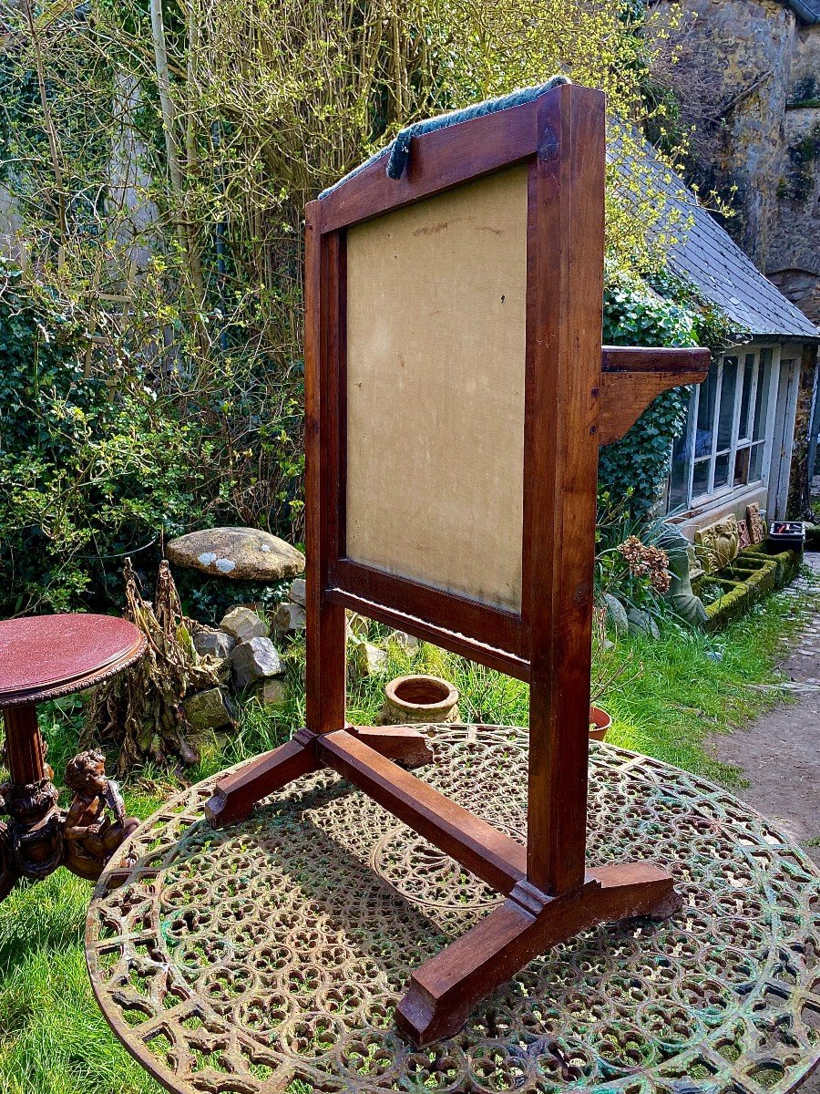 Directoire Style Fireplace Screen Called "billet Doux" With Its Blue Velvet. Nineteenth Century-photo-2