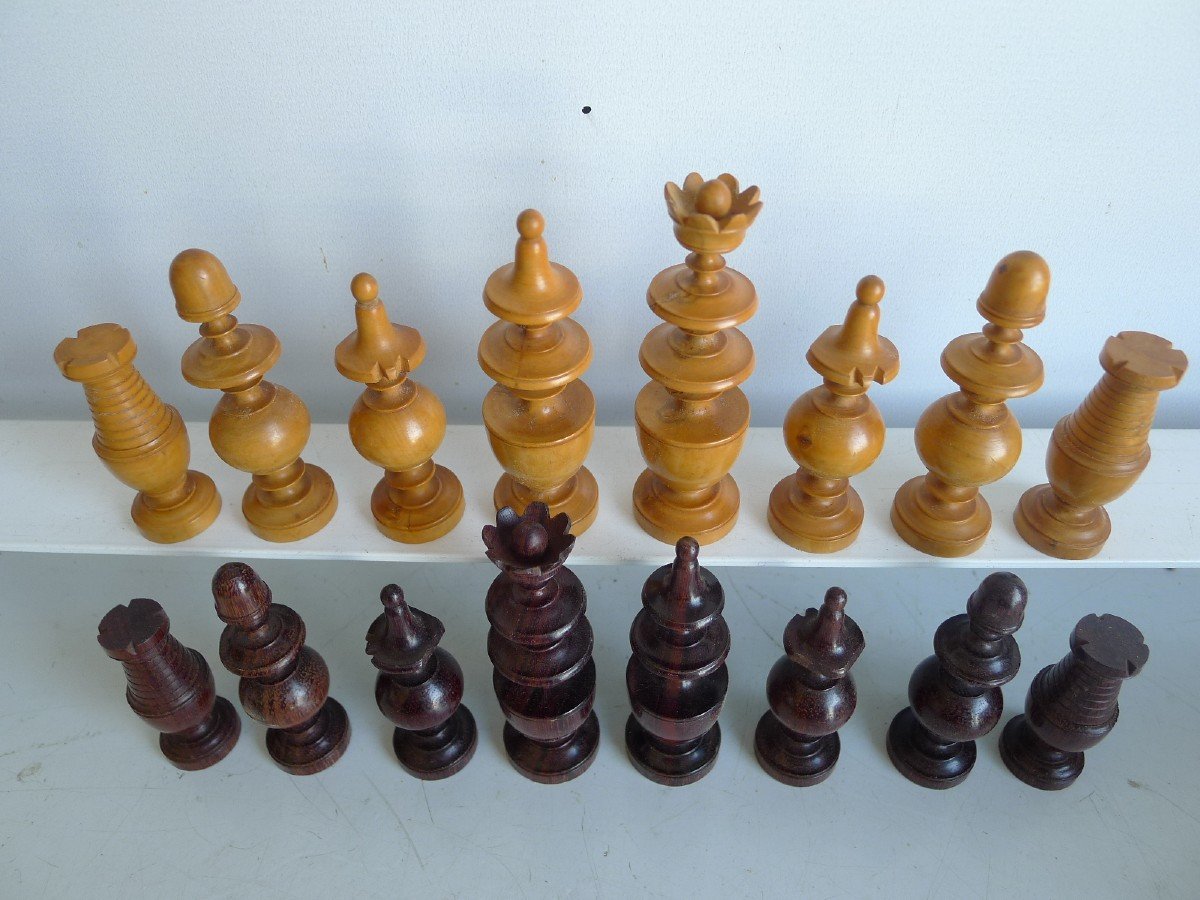 Exceptional Chess Set And Box From The Directoire Period. Rosewood And Boxwood. Late 18th Centu-photo-5