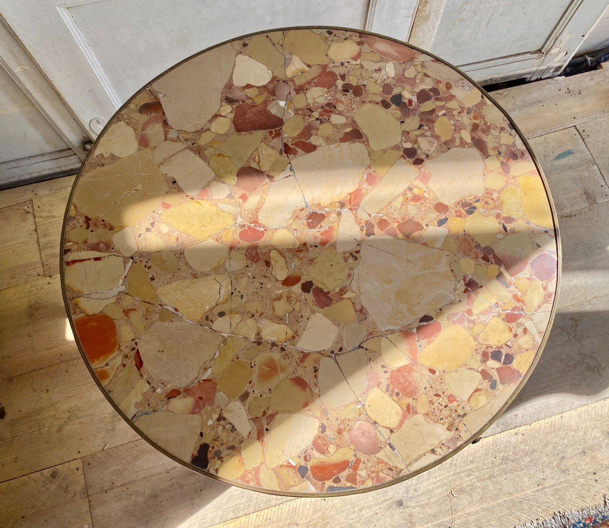 Hot Water Bottle Table In Marquetry And Marble Top. Louis XVI Style. Nineteenth Century. -photo-2
