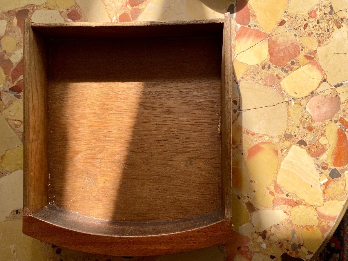 Hot Water Bottle Table In Marquetry And Marble Top. Louis XVI Style. Nineteenth Century. -photo-4