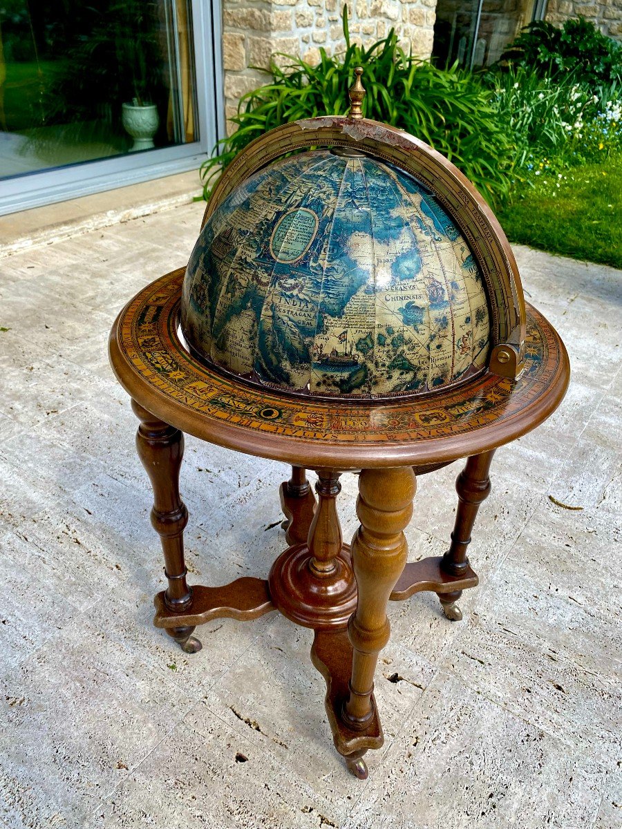 Unusual Rolling World Map Bar In The Style Of “erdapfel”. Vintage 60s. 20th Century-photo-4
