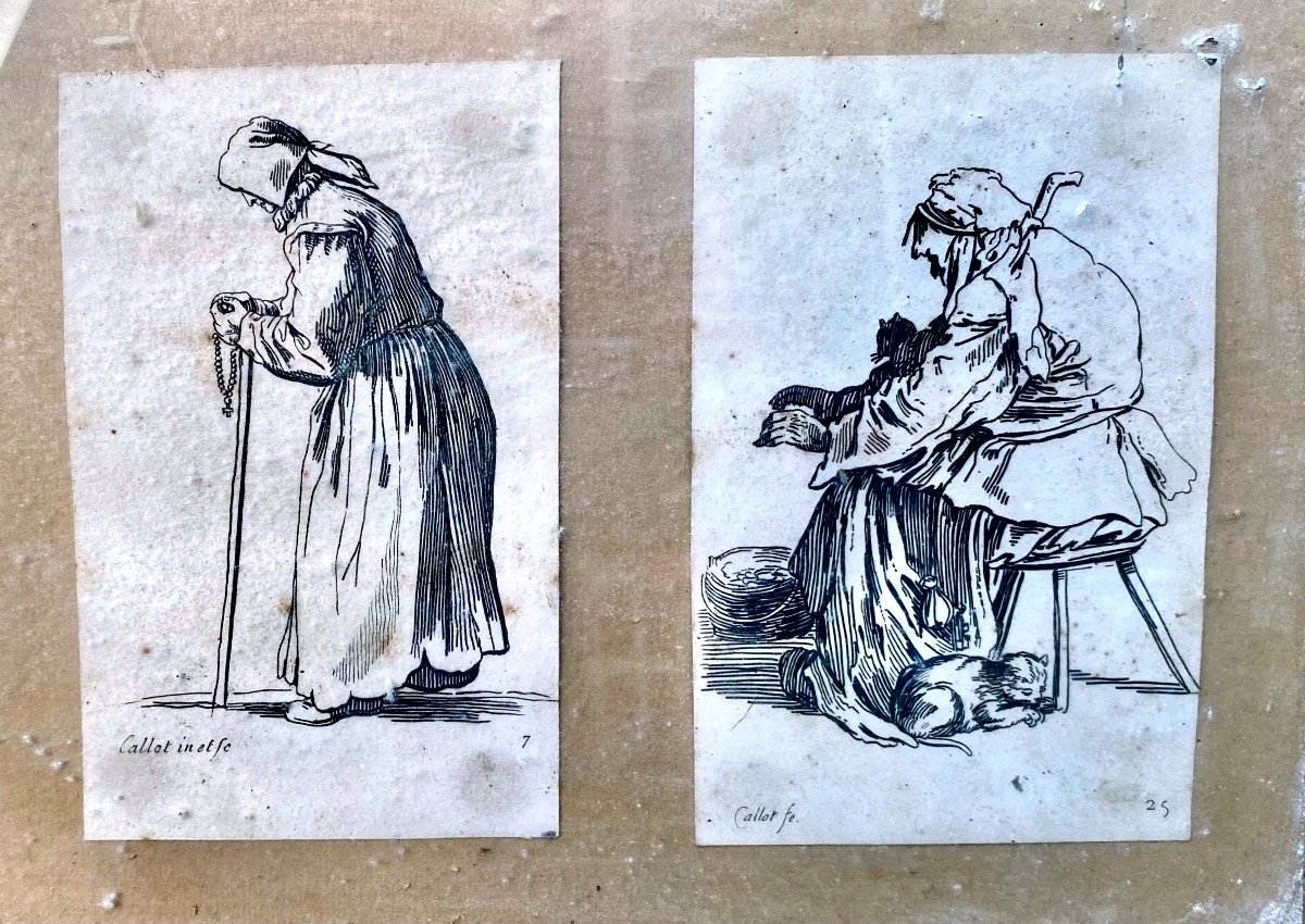 Estampes : Un Rembrandt et neuf des  "Gueux" d'Après Jacques Callot. XVIII Ou XIX E S? -photo-6