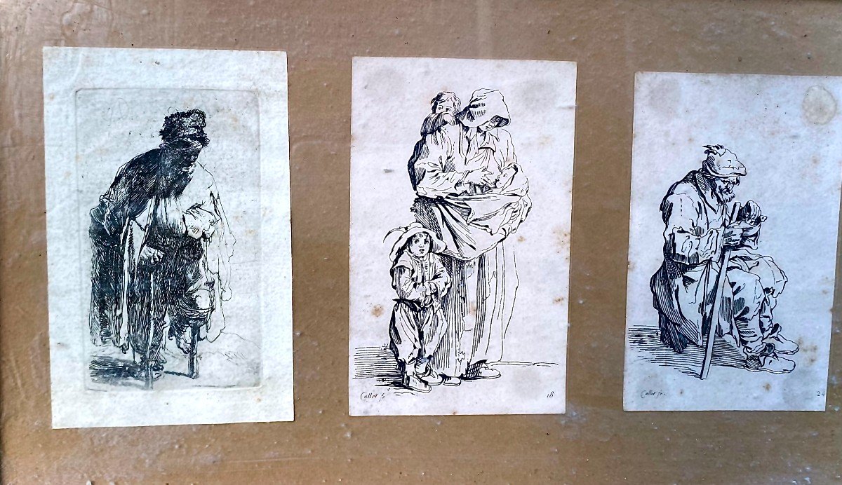 Estampes : Un Rembrandt et neuf des  "Gueux" d'Après Jacques Callot. XVIII Ou XIX E S? -photo-7