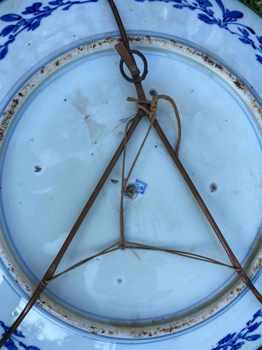 Plat en porcelaine et Cobalt. Ere Meiji. Fin XIX e -photo-1
