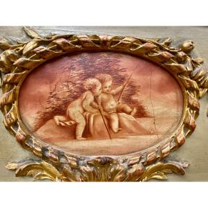 Trumeau Mirror, Louis XVI Style And Napoleon III Period. Nineteenth Century