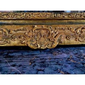 Important Louis XIV Period Mirror. Mercury Ice, Golden Wood And Berain Frame. XVII 