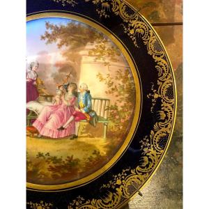 Pair Of Plates With Gold Background Late 19th Century. Sevres. 