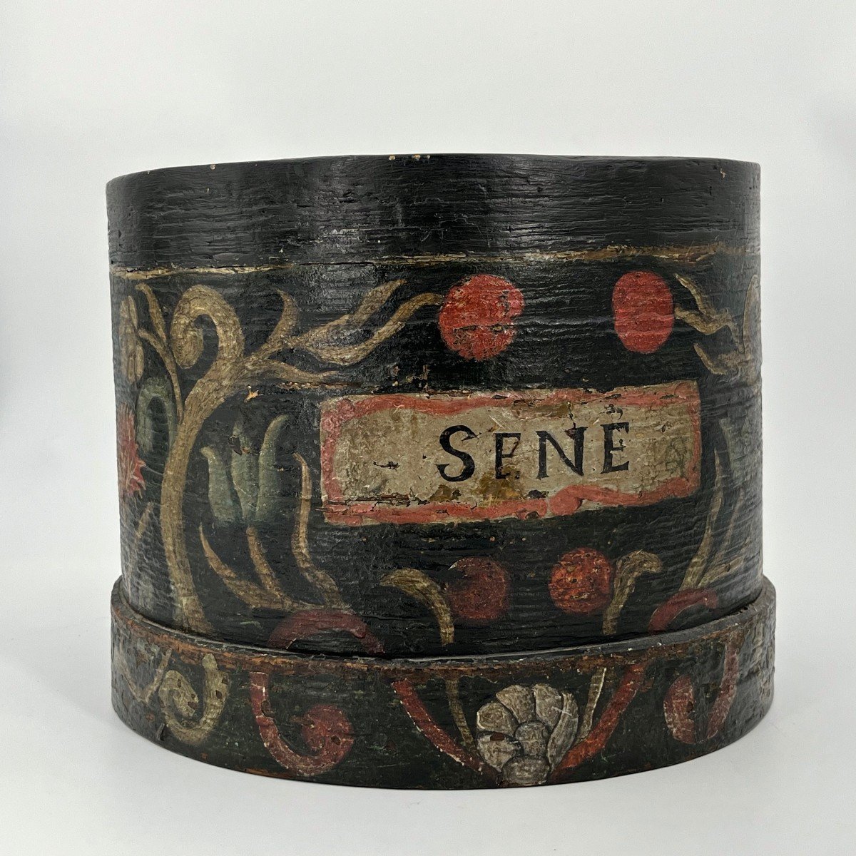 Grain Measure Or Paper Basket In Painted Wood Marked Sené Normandy 18th 19th Century-photo-7