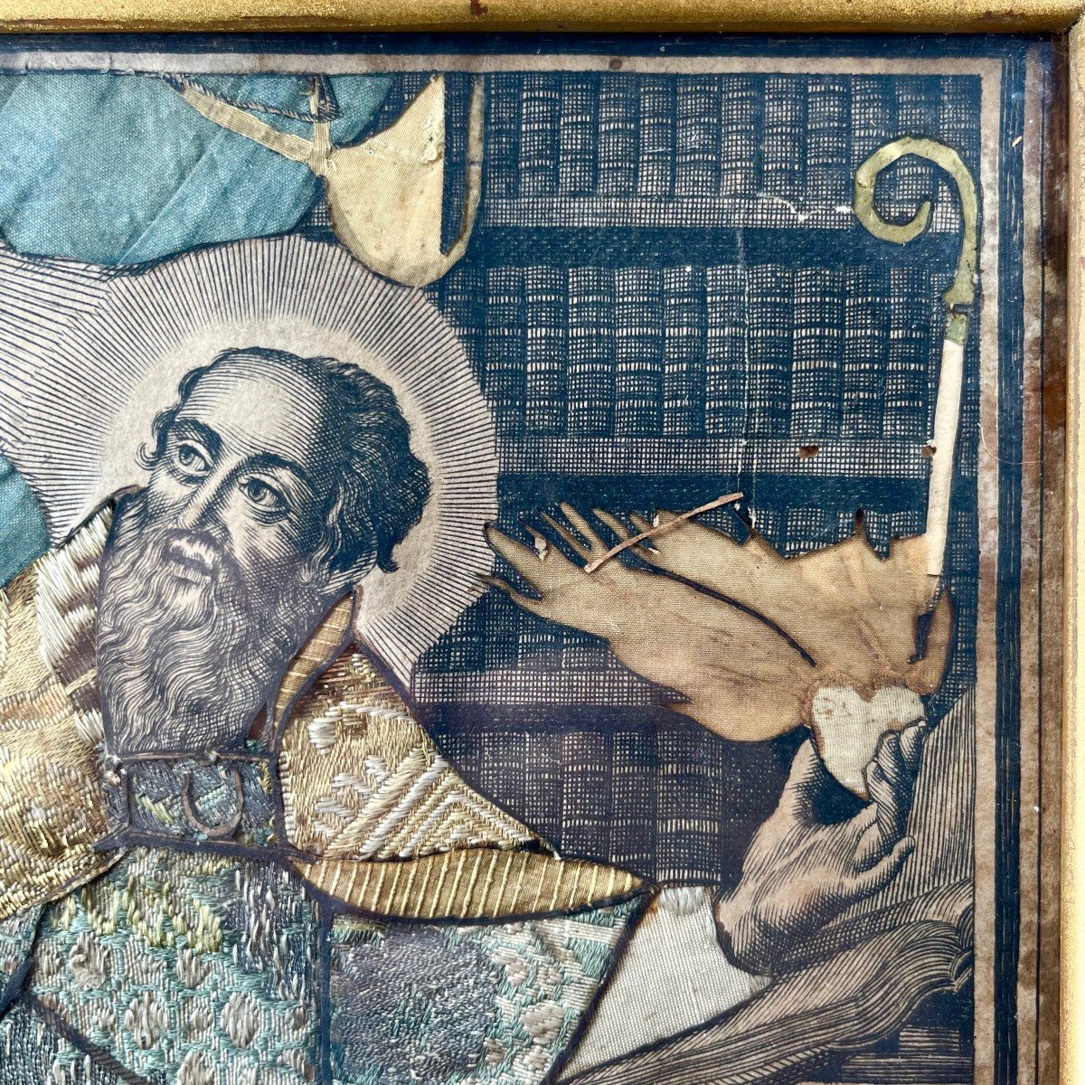 18th Century Dressed Engraving Saint Augustine Doctor Of The Church After Philippe De Champaigne 18th-photo-4