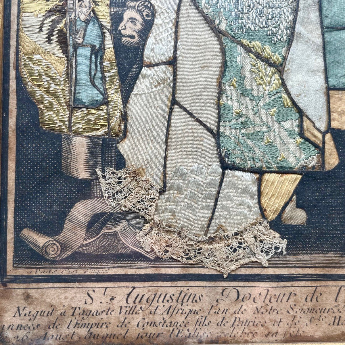 18th Century Dressed Engraving Saint Augustine Doctor Of The Church After Philippe De Champaigne 18th-photo-3