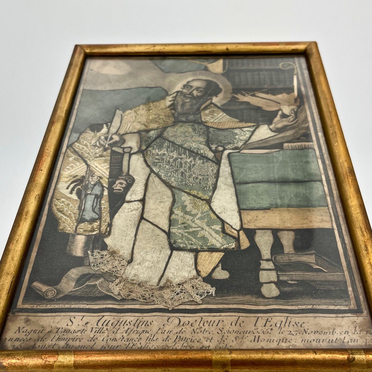 18th Century Dressed Engraving Saint Augustine Doctor Of The Church After Philippe De Champaigne 18th-photo-5
