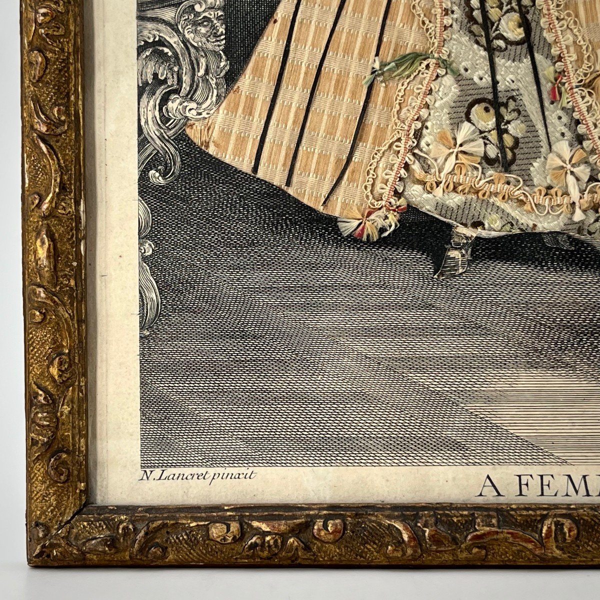 À femme avare galant escroc, gravure habillée du XVIIIe siècle d'après Nicolas Lancret 18e-photo-3