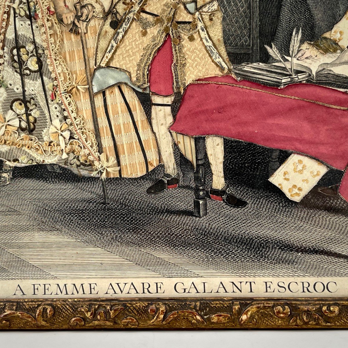 À femme avare galant escroc, gravure habillée du XVIIIe siècle d'après Nicolas Lancret 18e-photo-4