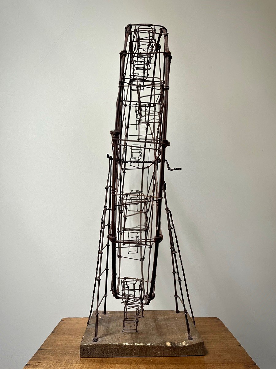 Grande roue, manège miniature en fil de fer - Art populaire forain du début du XXe siècle-photo-1