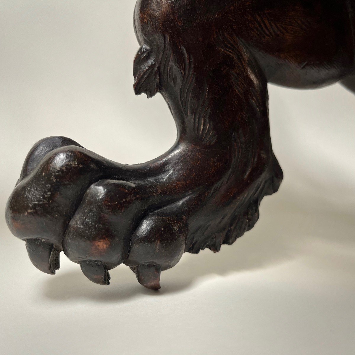 Lion héraldique en bois sculpté, enseigne de magasin ancienne XIXe siècle 19e-photo-2