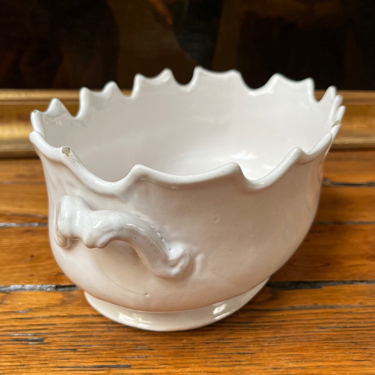 Glass Cooler With Ivory White Earthenware From Niderviller Or The Midi 18th Century Glass Roof -photo-5