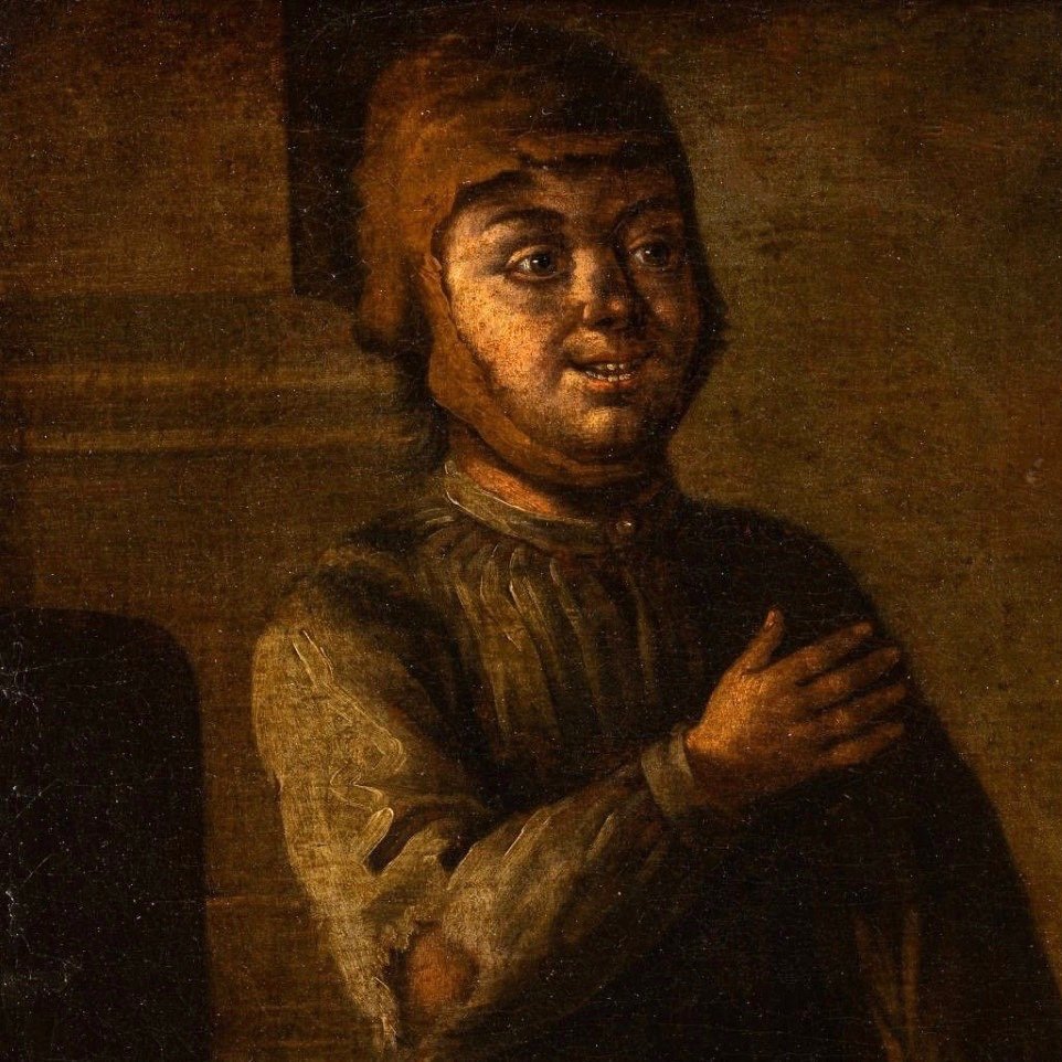 Le partage du pain, huile sur toile école italienne XVIIIe tableau 18e-photo-3