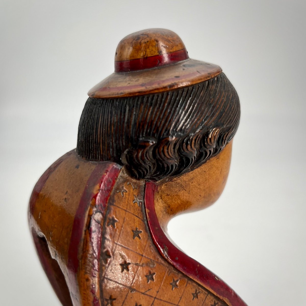 Hurdy-gurdy Pegboard With Sculpture Of A Woman's Head In Wood 19th Century Popular Art 19th -photo-3