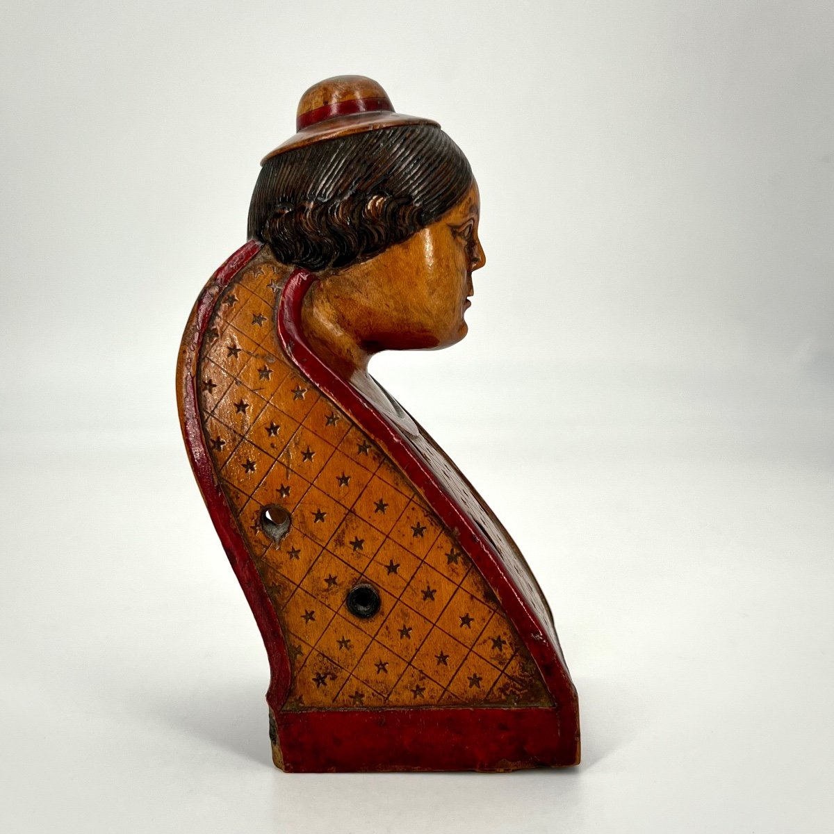 Hurdy-gurdy Pegboard With Sculpture Of A Woman's Head In Wood 19th Century Popular Art 19th -photo-6