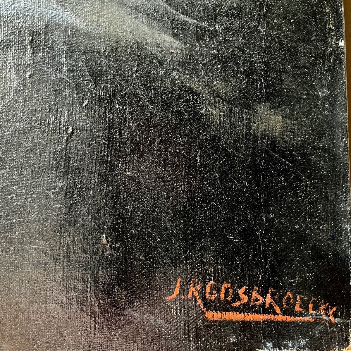 Portrait de femme &agrave; la coiffe - Huile sur toile XIXe ou d&eacute;but XXe - Bretonne ? J. Roosbroeckx-photo-4