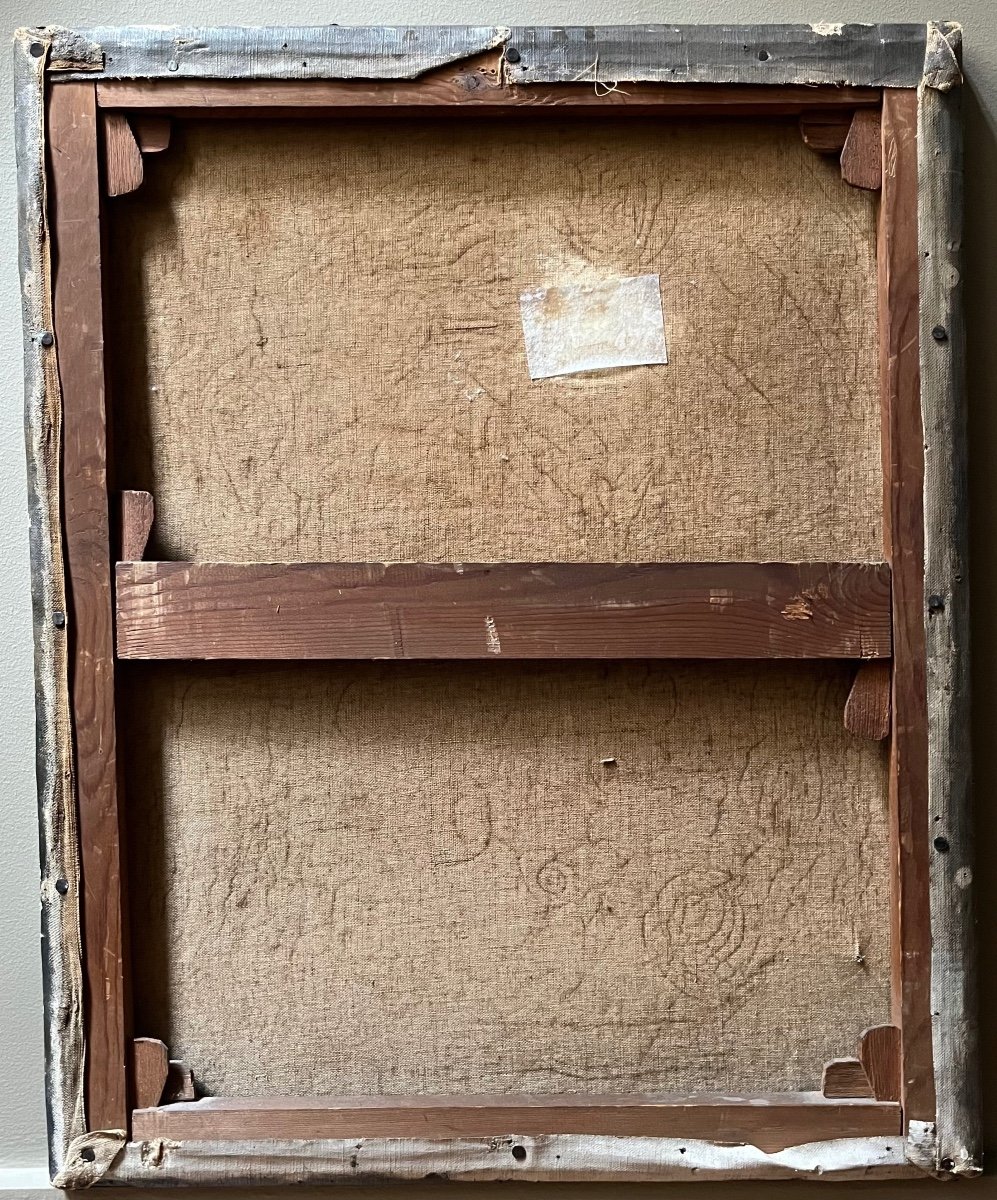 Portrait de femme &agrave; la coiffe - Huile sur toile XIXe ou d&eacute;but XXe - Bretonne ? J. Roosbroeckx-photo-4