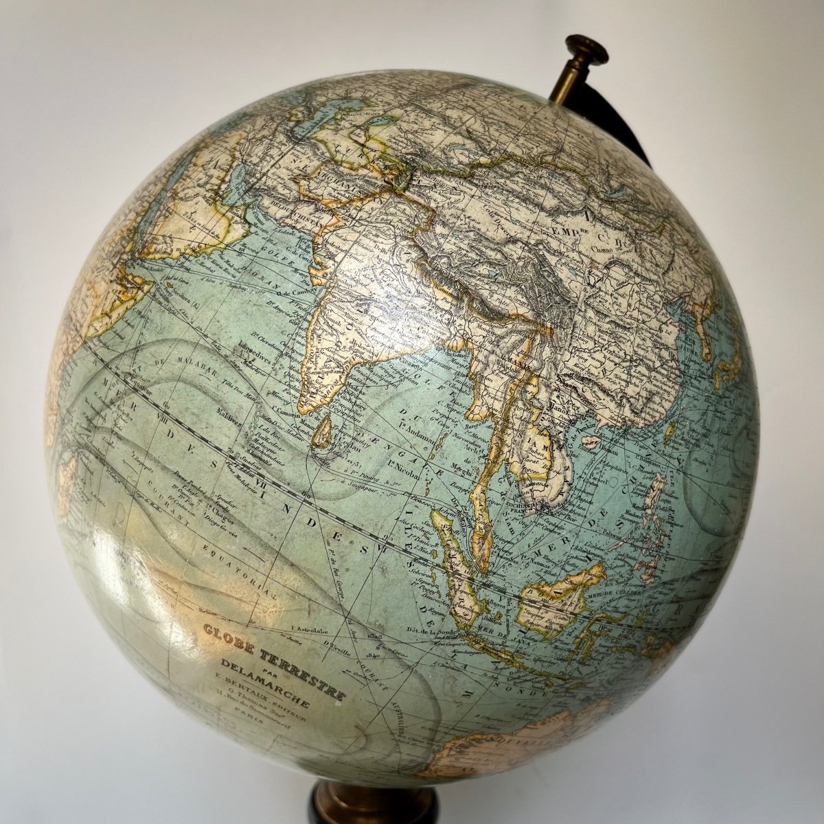 Terrestrial Globe By Delamarche Bertaux Publisher In Paris 19th Century World Map 19th -photo-2