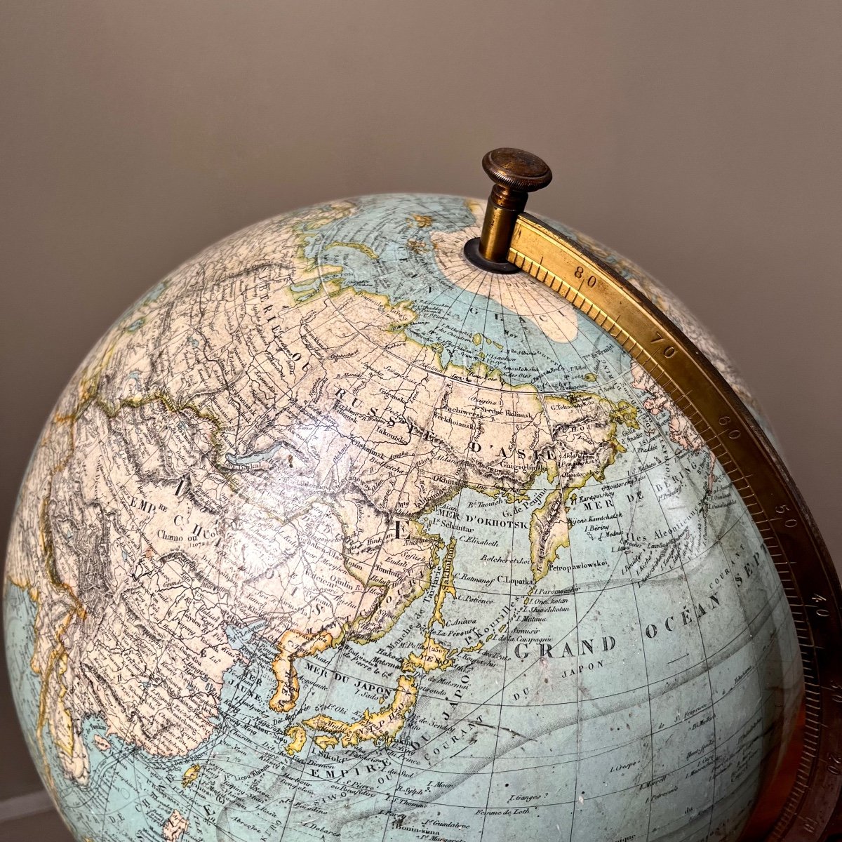 Terrestrial Globe By Delamarche Bertaux Publisher In Paris 19th Century World Map 19th -photo-2