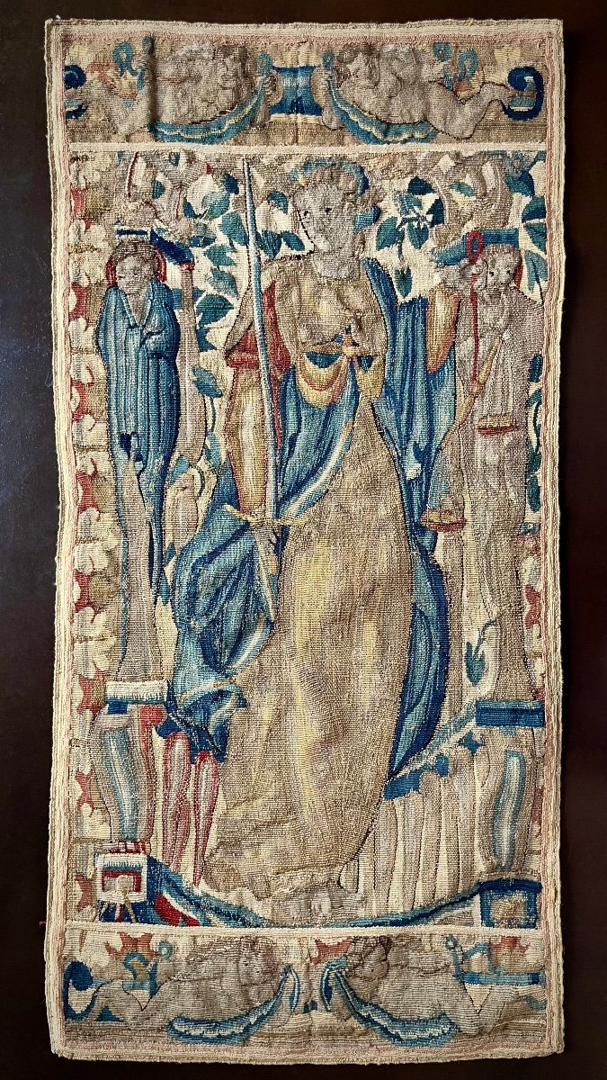 Allegories Of Justice, Fragments Of Flanders Tapestry, 16th Century Haute époque 16th-photo-2