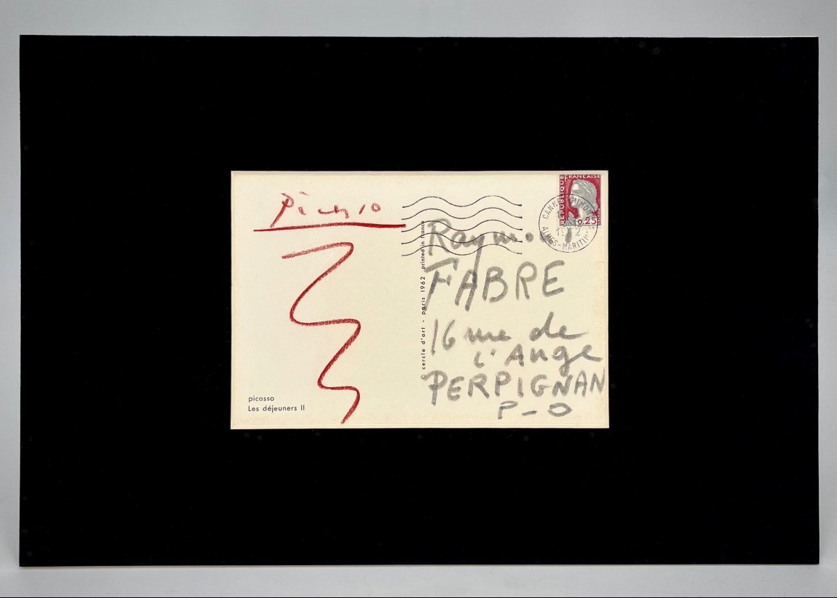 Pablo Picasso - Autograph Postcard Sent To Photographer Raymond Fabre In 1962 -photo-2
