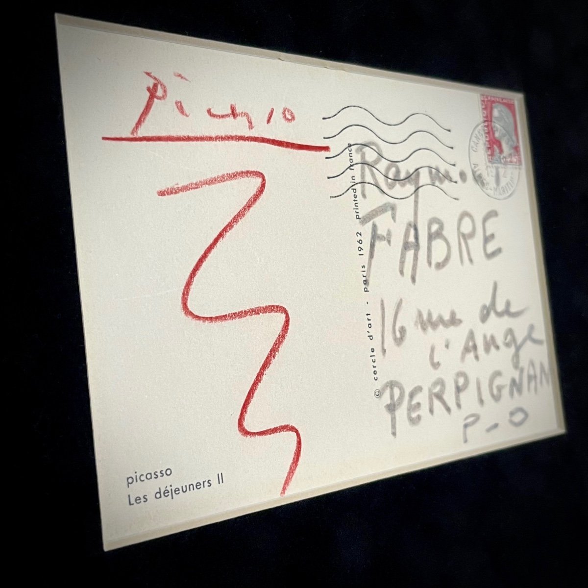 Pablo Picasso - Autograph Postcard Sent To Photographer Raymond Fabre In 1962 -photo-4