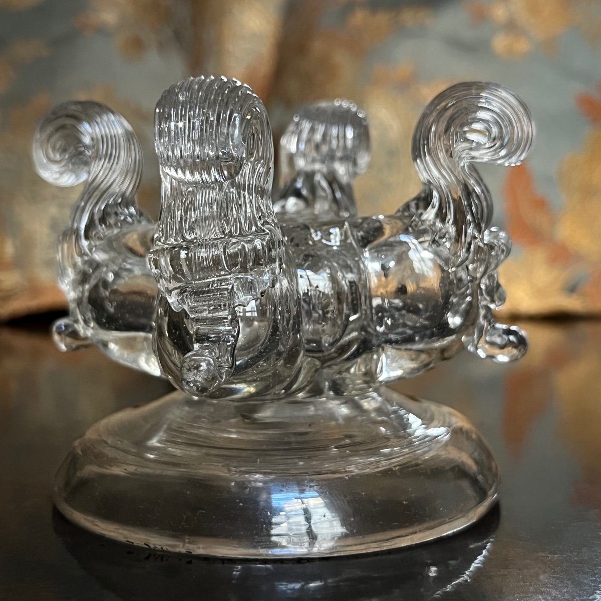 Blown Glass Salt Cellar, Normandy 18th Century 18th Century Salt Cellar-photo-2