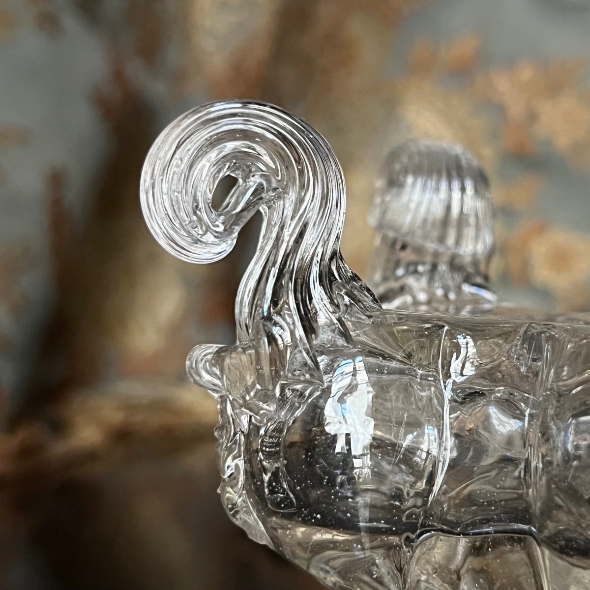 Blown Glass Salt Cellar, Normandy 18th Century 18th Century Salt Cellar-photo-4