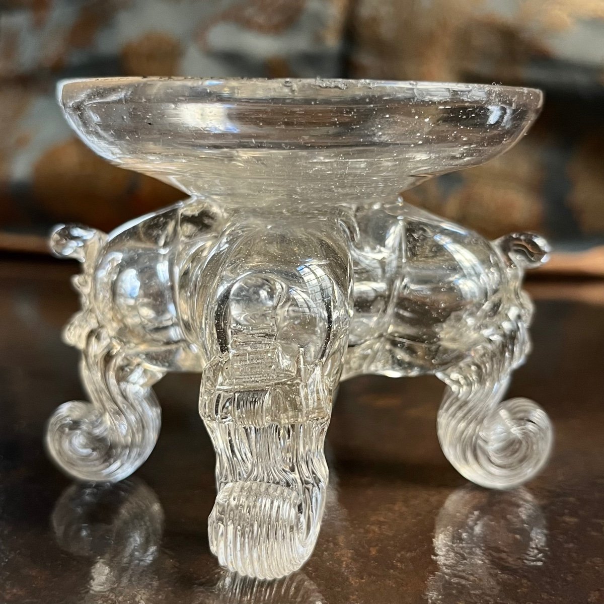 Blown Glass Salt Cellar, Normandy 18th Century 18th Century Salt Cellar-photo-1