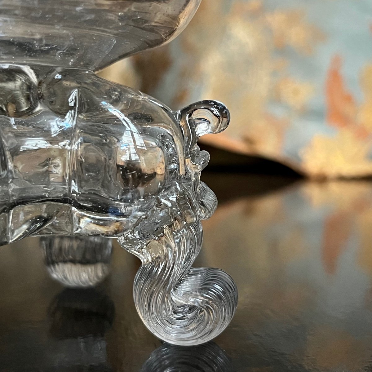 Blown Glass Salt Cellar, Normandy 18th Century 18th Century Salt Cellar-photo-2