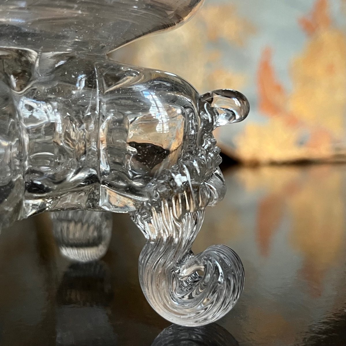 Blown Glass Salt Cellar, Normandy 18th Century 18th Century Salt Cellar-photo-3