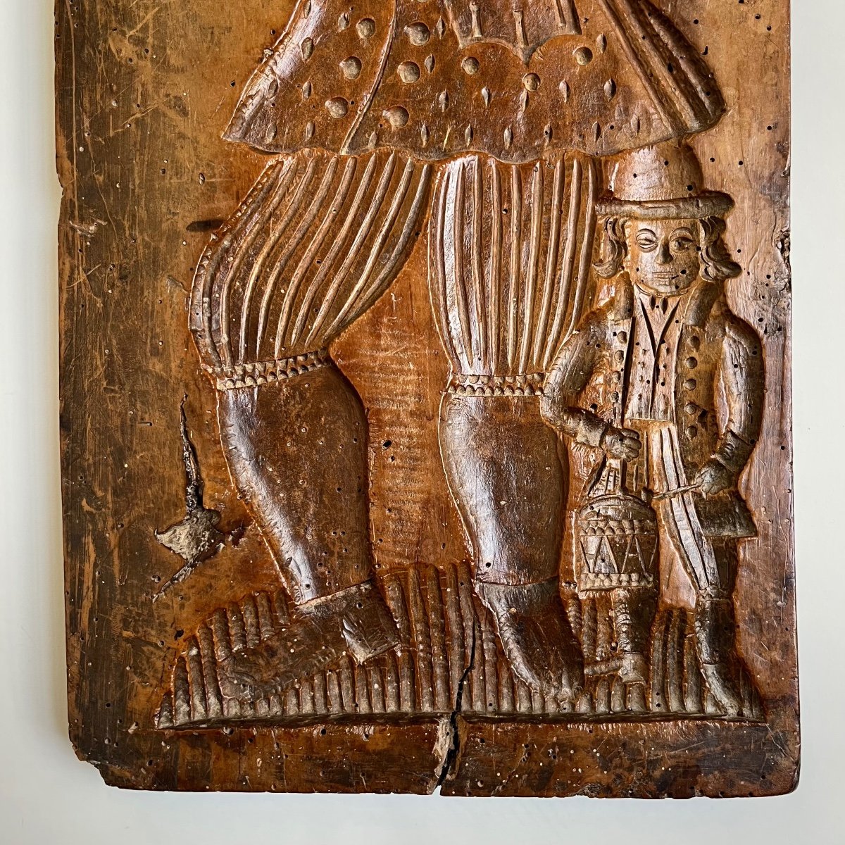 Moule à biscuit ou à pain d'épices en bois sculpté - Art populaire Alsace XVIIIe XIXe siècle-photo-4