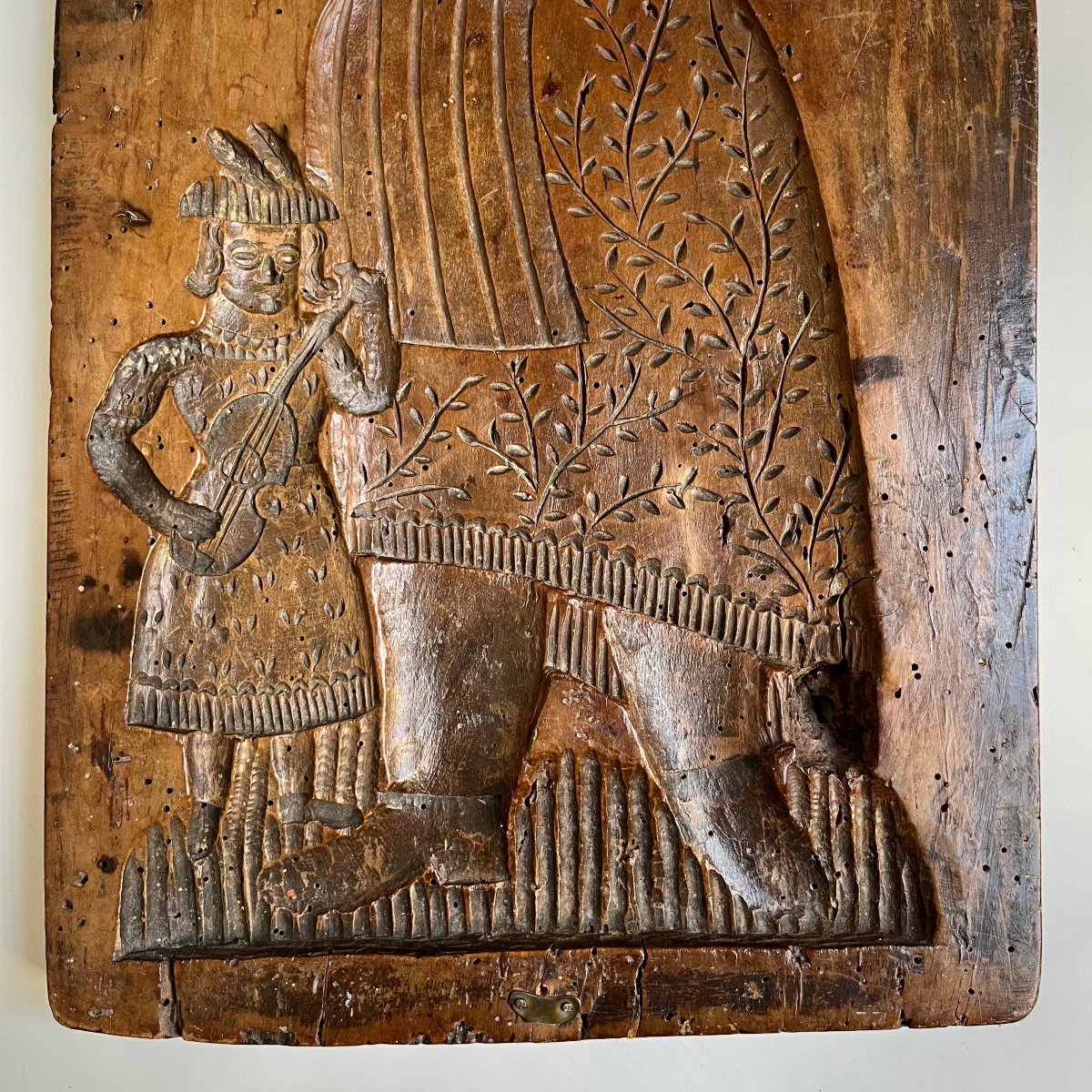 Moule à biscuit ou à pain d'épices en bois sculpté - Art populaire Alsace XVIIIe XIXe siècle-photo-5
