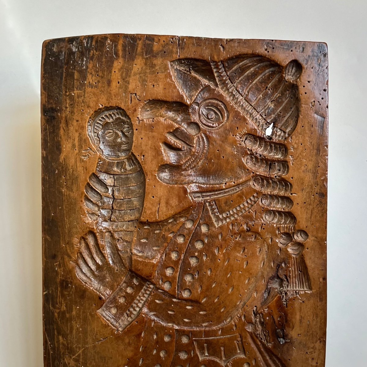 Moule à biscuit ou à pain d'épices en bois sculpté - Art populaire Alsace XVIIIe XIXe siècle-photo-7