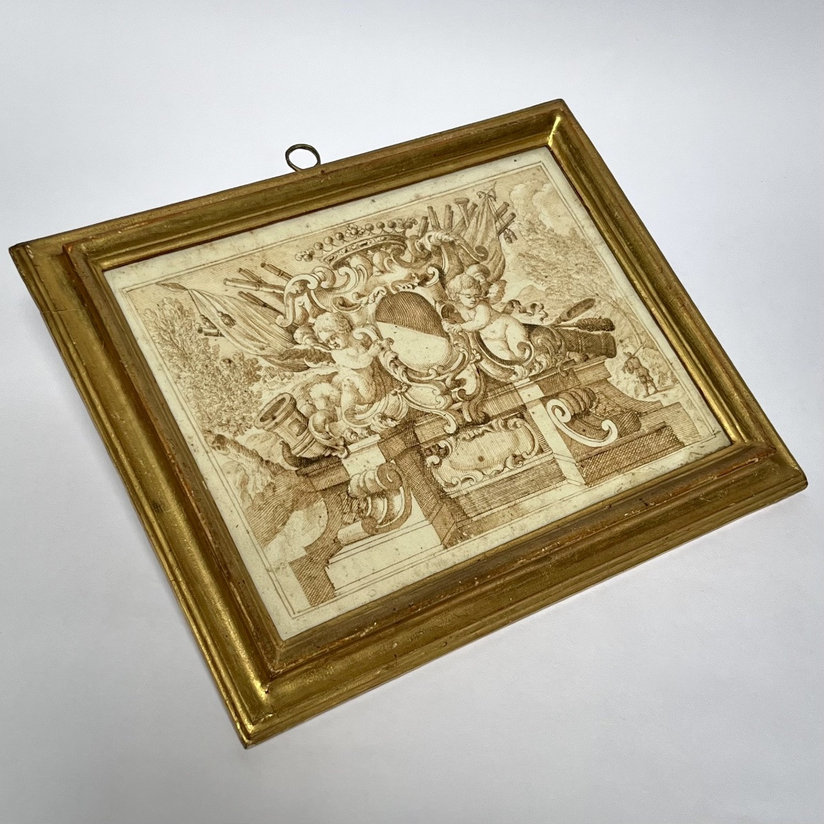 17th Century Pen Drawing - Monument To The Arms Of The Capponi Family - Florence, Italy, 17th Century-photo-6
