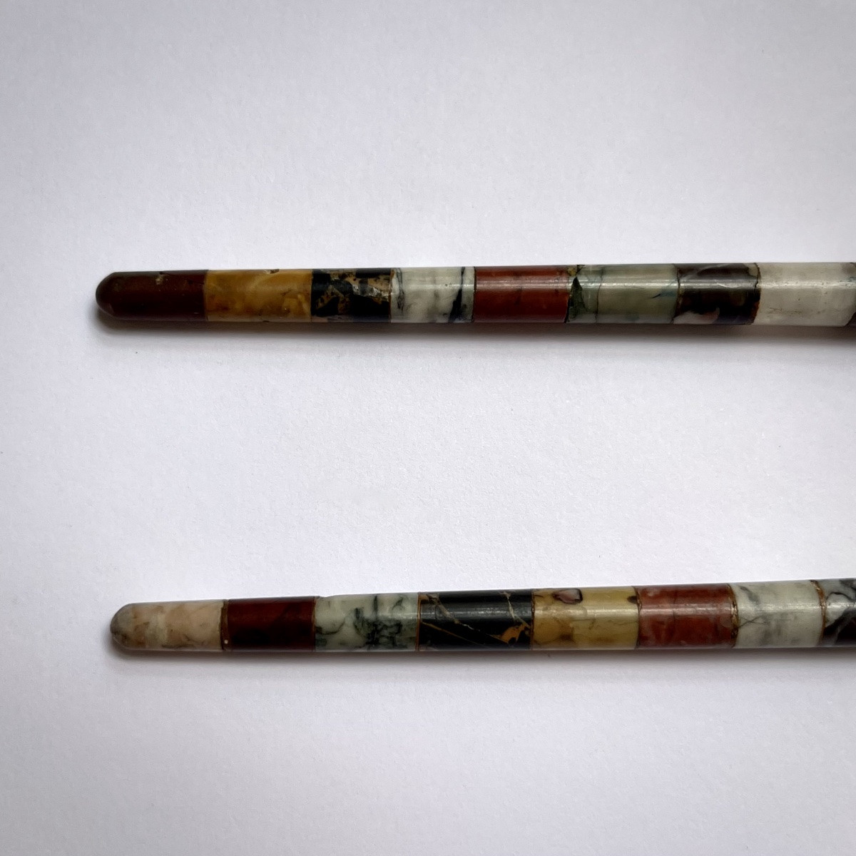 Two 19th Century Pen Holders In Marble Samples In The Style Of The Grand Tour Italy 19th -photo-3