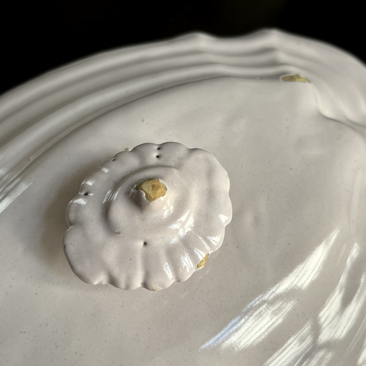 Vegetable Dish With Lion Heads In White Earthenware From Moustiers Or South Of France, 18th Century-photo-6