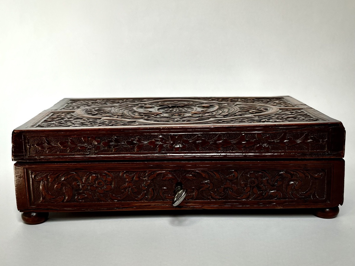 Coffret XVIIIe en bois de Sainte-Lucie - Bagard à Nancy - 18e siècle -photo-4