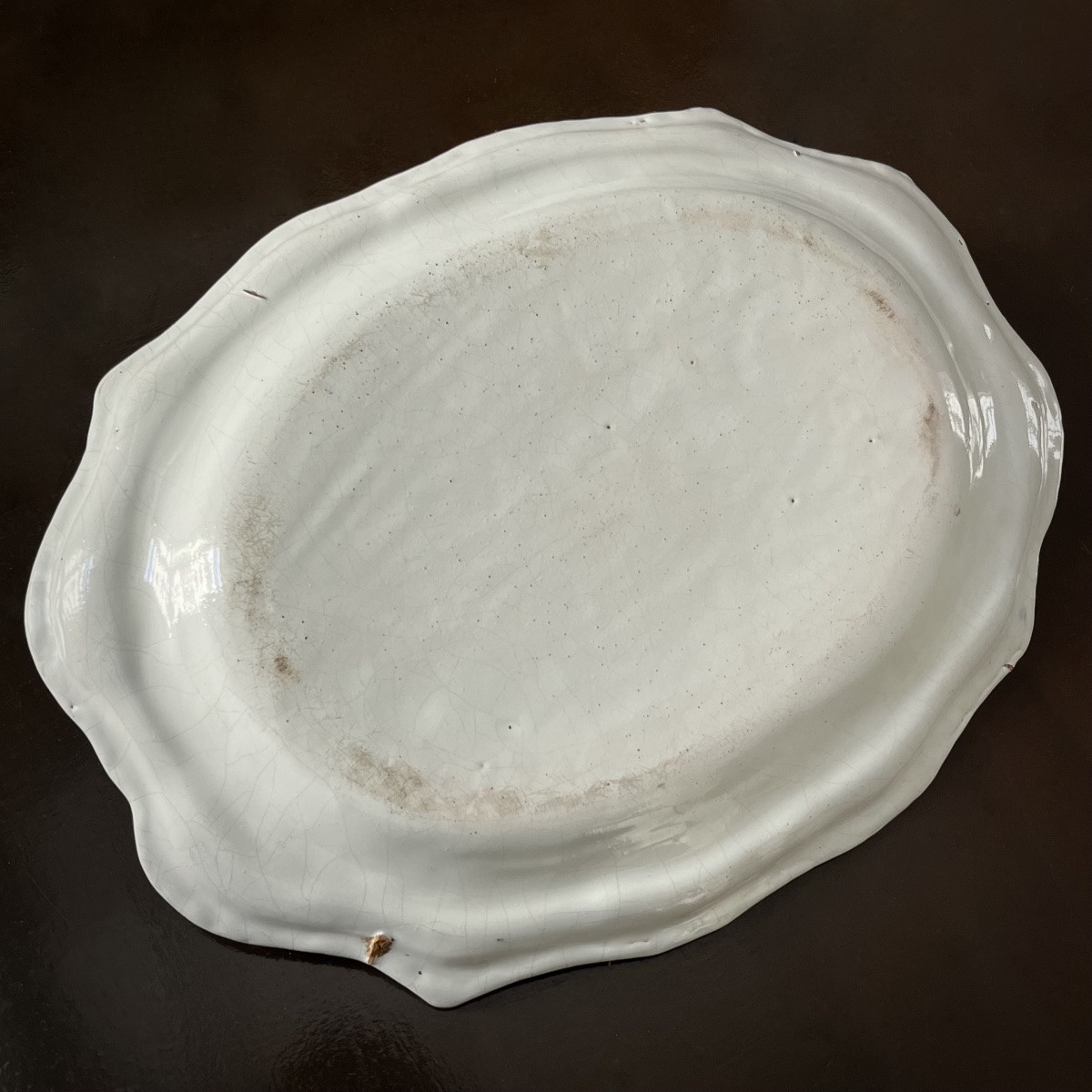 Large Earthenware Dish From Moustiers Or Marseille, 18th Century, With White And Blue Decoration, 18th Century-photo-8