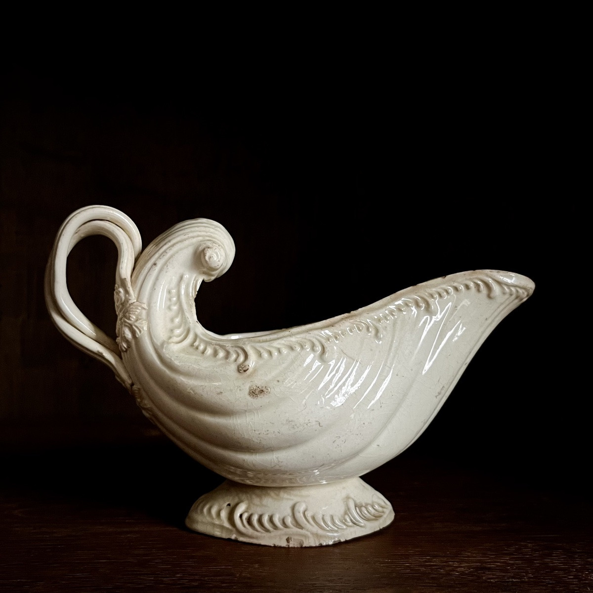 Saucière en faïence fine Angleterre (?) fin XVIIIe - début XIXe siècle -photo-2