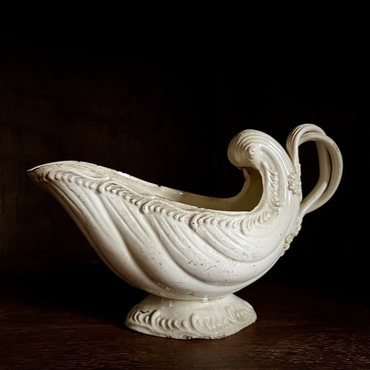 Saucière en faïence fine Angleterre (?) fin XVIIIe - début XIXe siècle -photo-5