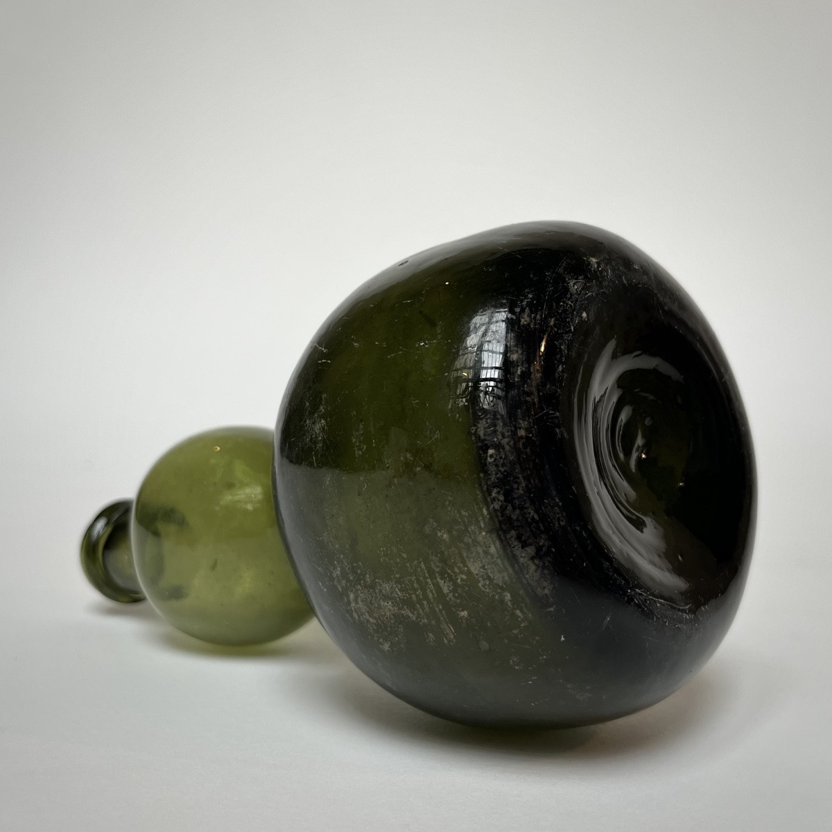 18th Century Blown Glass Gourd Bottle - 18th Century Folk Art Bottle-photo-2