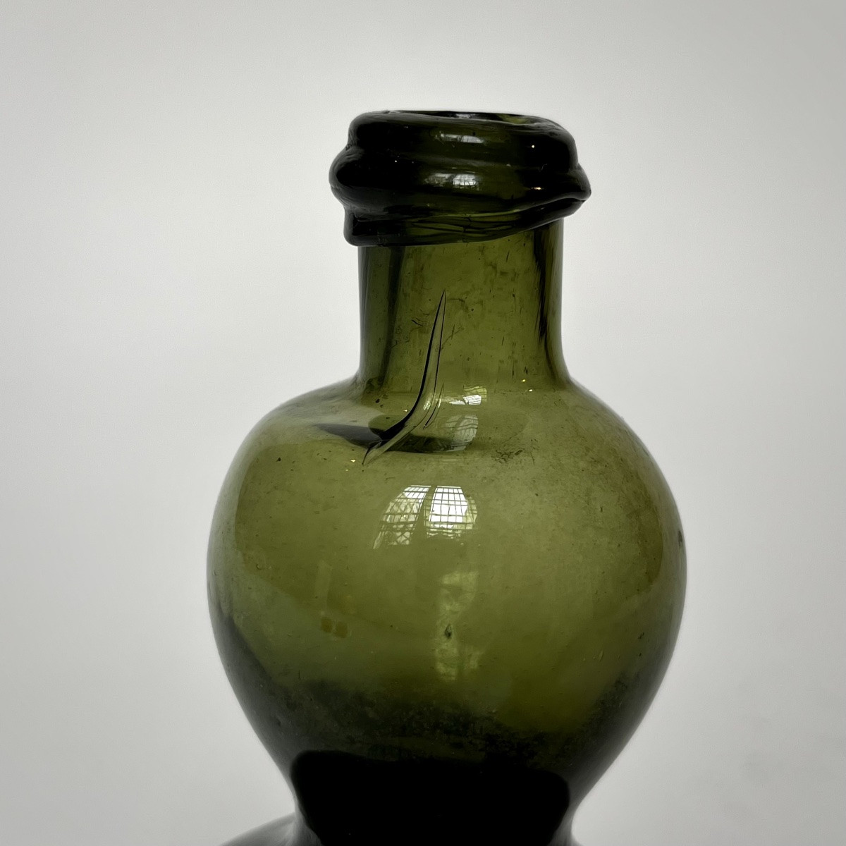 18th Century Blown Glass Gourd Bottle - 18th Century Folk Art Bottle-photo-7