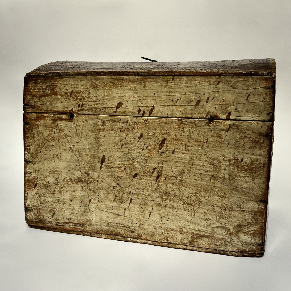 Coffre normand en bois peint XIXe siècle malle normande art populaire 19e -photo-8