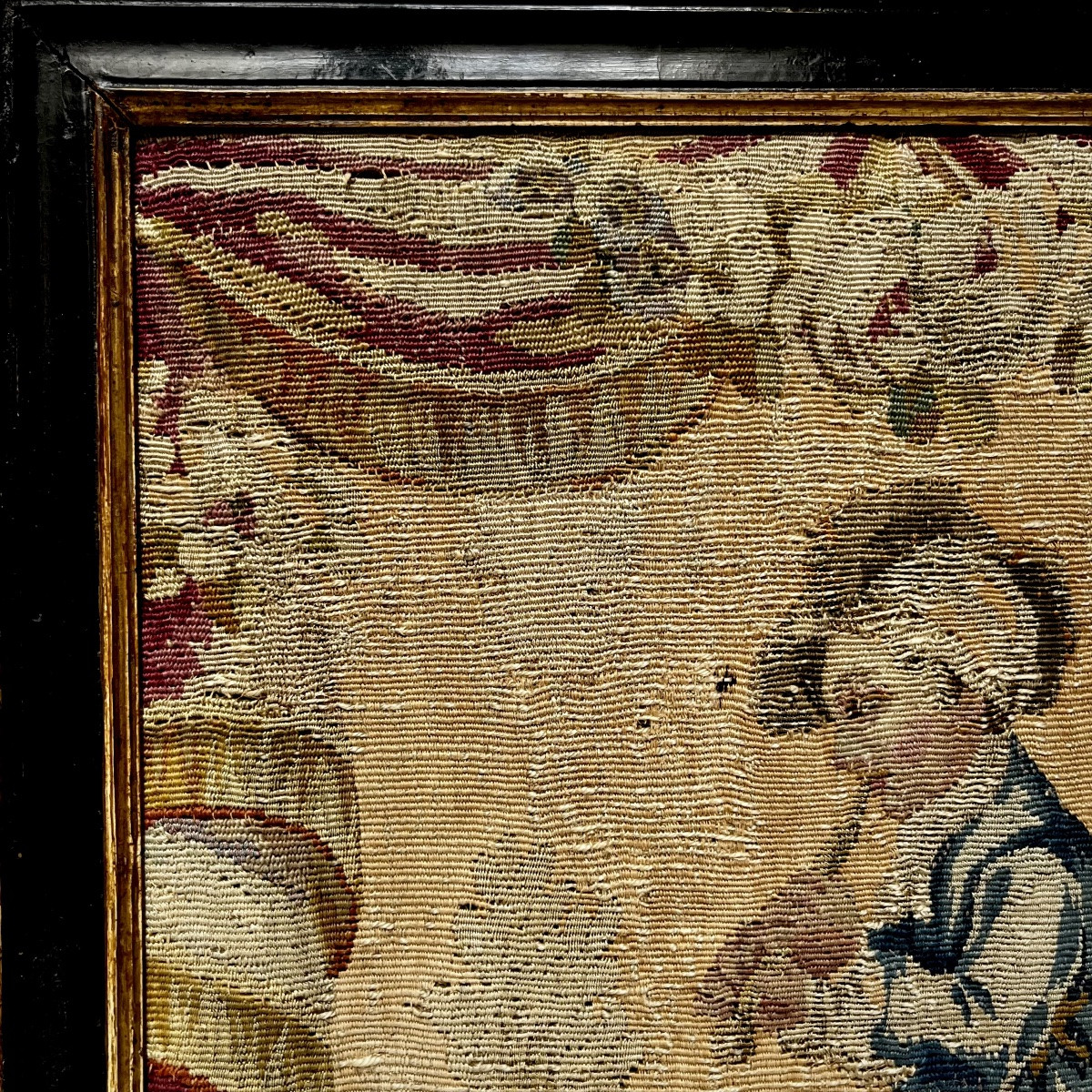 Le joueur de fl&ucirc;te, fragment de tapisserie de Beauvais (?) XIXe si&egrave;cle 19e-photo-4