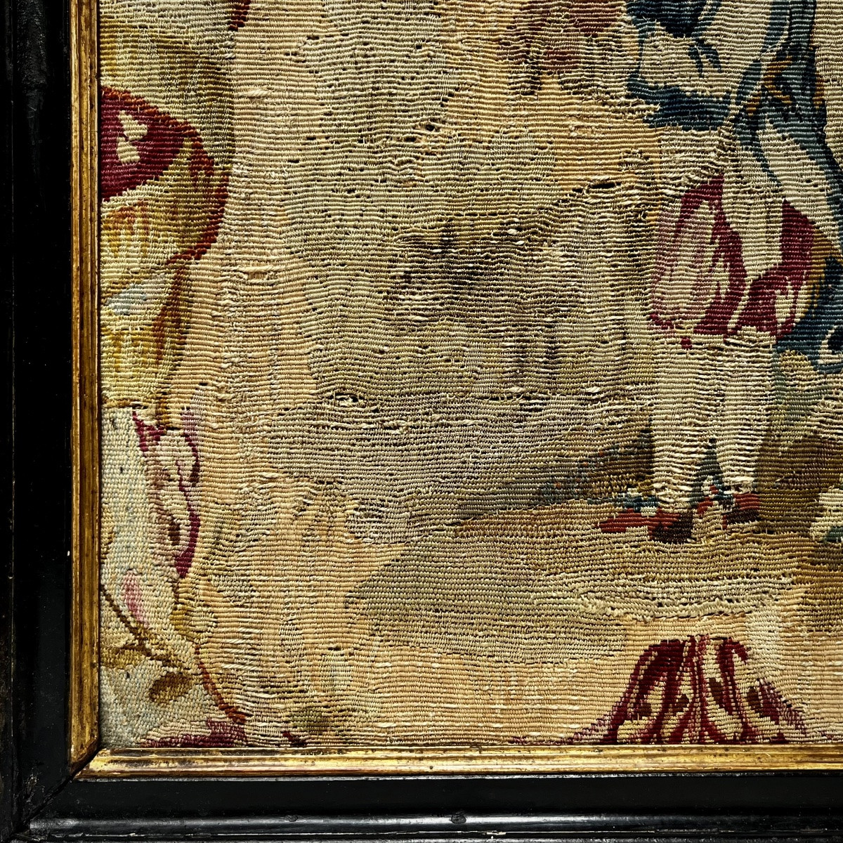 Le joueur de fl&ucirc;te, fragment de tapisserie de Beauvais (?) XIXe si&egrave;cle 19e-photo-3